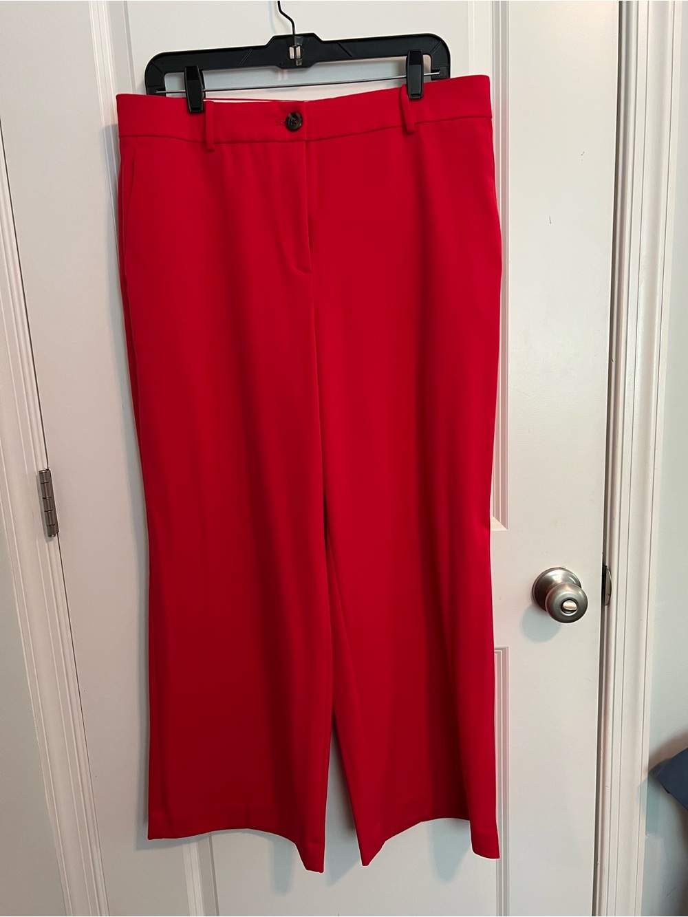 Ann Taylor Red Wide-Leg Trousers
